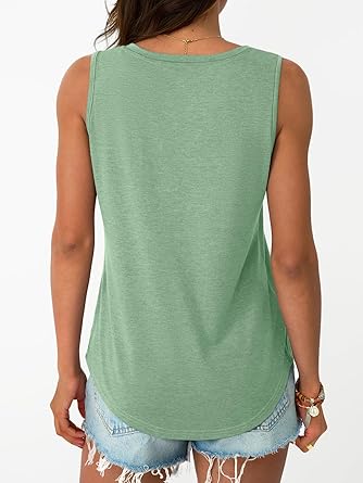 Photo 1 of AUTOMET Women Tank Tops 2025 Sleeveless Summer Vacation Beach Fashion Tees Shirts Comfy Casual Flowy Spring Outfits Clothes (size M)
