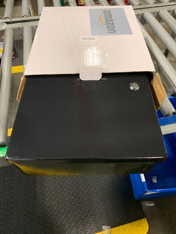 Photo 1 of **MISSING KEYS***Fireproof Document Box, Fire Resistant Safe Box with Key Lock for Valuables, Fireproof Box Security Chest for Documents, Passport, Cash, Tablet, Exterior 13.2'' x 11'' x 4.13'' Large ***LICKED, DEMTED ON THE CORNER***