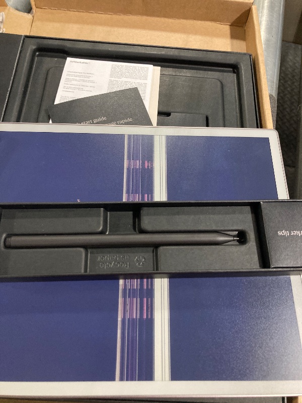 Photo 1 of **DAMAGED SCREEN-SELLING FOR PARTS**
reMarkable Paper Pro Bundle – Includes 11.8” reMarkable Paper Tablet, and Marker Plus Pen with Eraser
