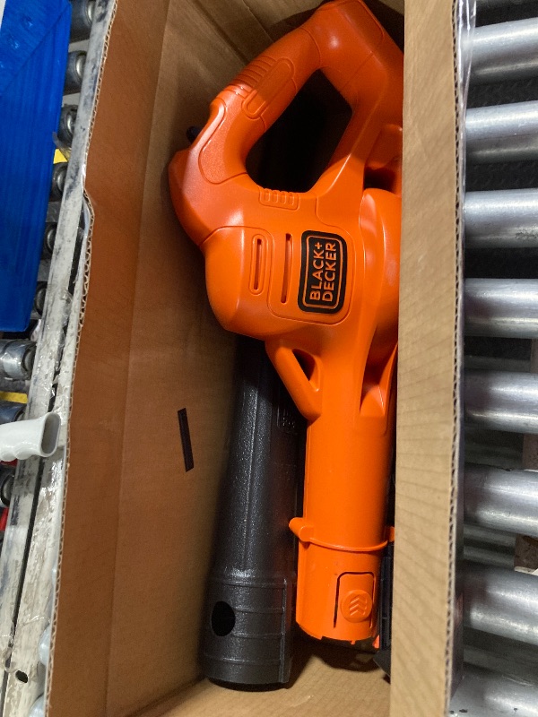 Photo 1 of BLACK+DECKER 20V MAX Cordless Leaf Blower, Lawn Sweeper, 130 mph Air Speed, Lightweight Design, Battery and Charger Included (LSW221). 