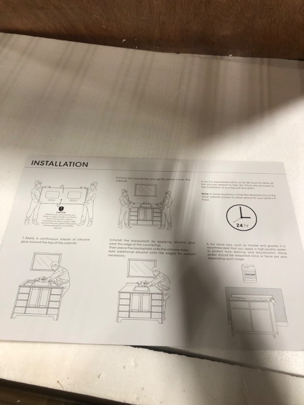 Photo 1 of **2 MINOR CHIPS TO COUNTERTOP**
LOCALAND 30" x 22" Vanity Top with Sink in Lauren Black Gold,Sintered Stone Vanity Sink Top with Ceramic Undermount Sink & Backsplash,30 inch Vanity Countertop with 8 Inch Faucet Hole