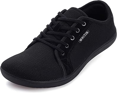 Photo 1 of **BLACK WITH WHITE SOLES**
WHITIN Women's Minimalist Barefoot Shoes | Zero Drop Sole | Wide Width Fashion Sneaker 38
