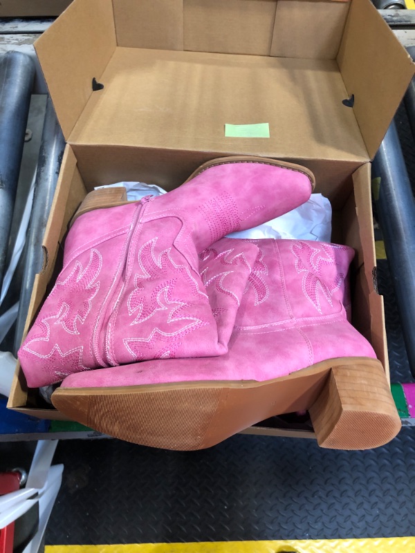Photo 1 of **USED**
IUV Cowboy Boots For Women Knee High Western Cowgirl Boots Snip Toe Side Zipper Chunky Heel SIZE 8