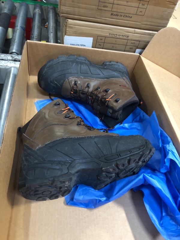 Photo 1 of **USED BUT NOT HEAVILY**
ELVALESOE Steel Toe Shoes for Men Indestructible Puncture Proof Work Shoes Slip-Resistant Electrical Resistance Safety Shoe,11 Wide Brown