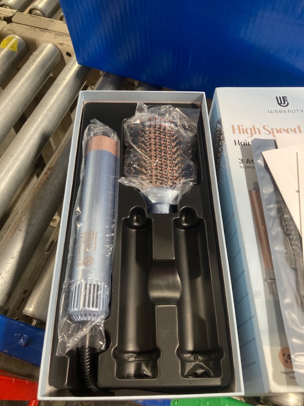 Photo 1 of **missing 2 rollers**Blow Dryer Brush, Hot Air Styler, Auto Hair Wrap Curling Irons Hot Air Brush Negative Ionic Airflow Hair Curlers, Multi Styler, Blue