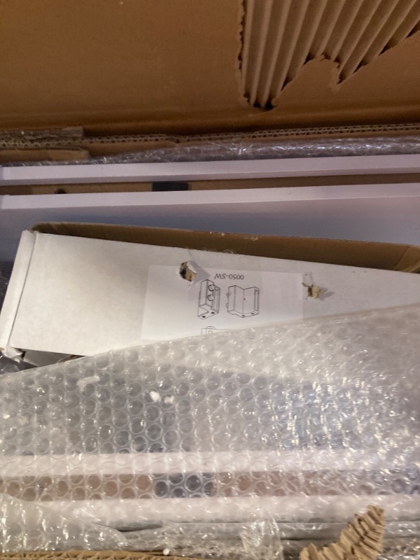 Photo 1 of **may not be exact match**
42in x 84in MDF Sliding Barn Door with 7ft Barn Door Hardware Kit & Handle, Pre-Drilled Holes Easy Assembly -Solid Barn Door Slab Covered with Water-Proof PVC Surface, White, H-Frame