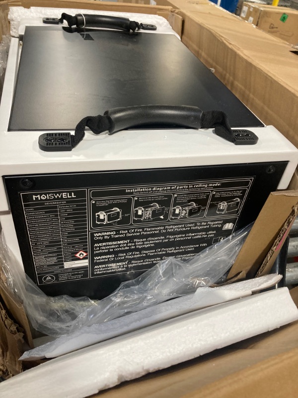 Photo 1 of Moiswell 145 Pint Commercial Dehumidifier with Drain Hose for Crawl Spaces, Basements, Industry Water Damage Unit, Large Capacity, Compact, Portable, Auto Defrost, Memory Starting