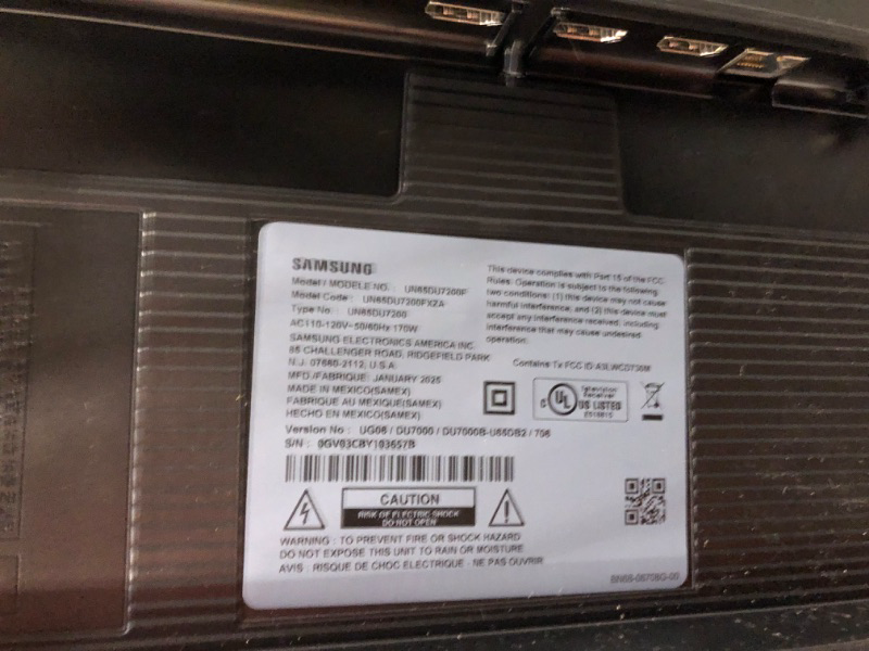 Photo 1 of **BACK OF TV IS CRACKED AS SHOWN IN PHOTO**
SAMSUNG 65-Inch Class Crystal UHD 4K DU7200 Series HDR Smart TV w/Object Tracking Sound Lite, PurColor, Motion Xcelerator, Mega Contrast, Q-Symphony (UN65DU7200, 2024 Model)