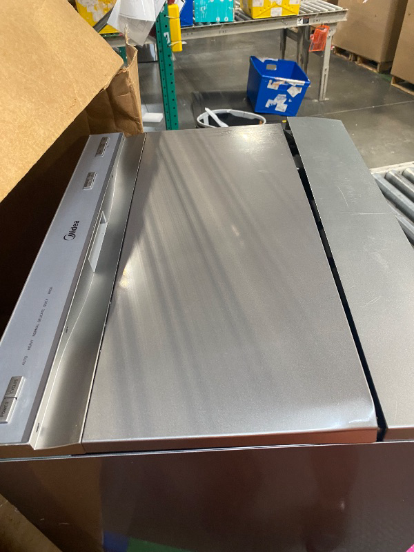Photo 1 of **item is used-has food particles at bottom of dishwasher**
Midea MDC22P2ASS Countertop, Portable Place Settings & 6+2 Washing Cycles. Energy Star Dishwasher, Dish Washer for Dorm, RV& Apartment, Sliver, Silver