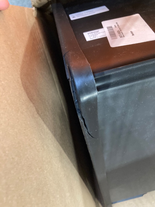 Photo 1 of **MINOR CRACK ON ONE CORNER OF RIM**
Winco Slender Trash Can, 23-Gallon, Black