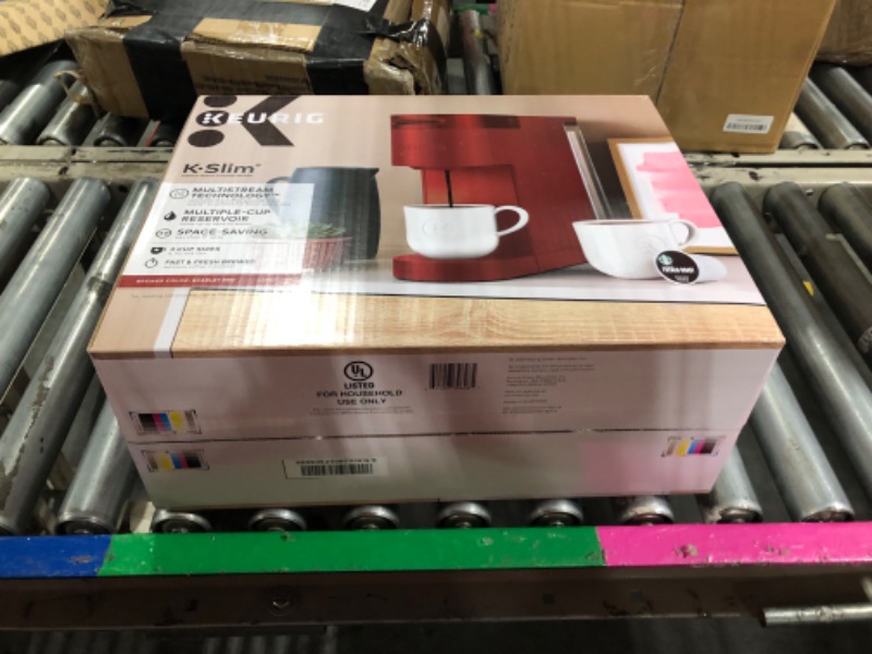 Photo 1 of **Factory sealed as shown in photo**
Keurig K- Slim Single Serve K-Cup Pod Coffee Maker, with 3 Brew Sizes, Multistream Technology, 46oz Removable Reservoir, Scarlet Red