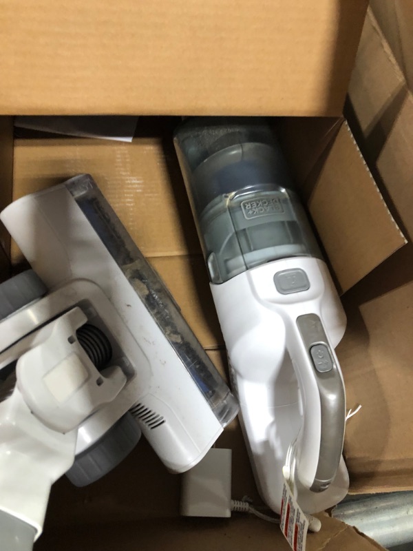 Photo 1 of **Heavily used**
BLACK+DECKER POWERSERIES+ 16V MAX Cordless Stick Vacuum with LED Floor Lights, Lightweight, Multi-Surface, White (BHFEA420J)