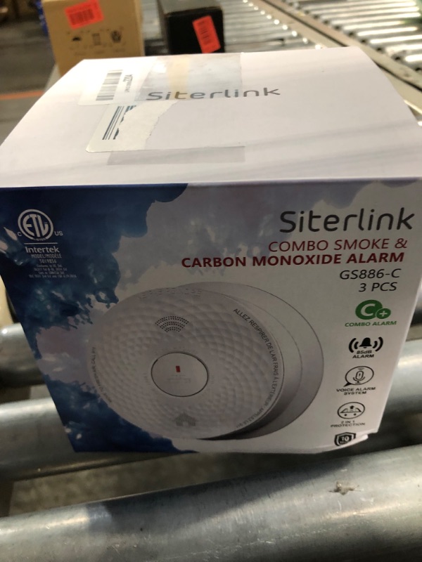 Photo 1 of Hardwired Interconnected Smoke and Carbon Monoxide Detector Combo, 2 in 1 Smoke and CO Detector with Replaceable Batteries Back Up, AC Smoke and CO Alarm, Voice Alert, Self-Check, 3 Pack