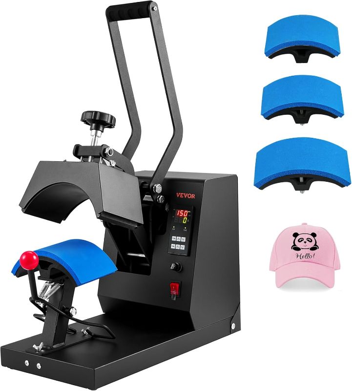 Photo 1 of *** PARTS ONLY *** VEVOR Hat Heat Press Machine 4-in-1, Hat Press with 4 Platens (6''x3''/6.7''x2.7''/6.7''x3.8''/8.1''x3.5''), Presice Temp&Timer Control, Non-Slip Base - Black
