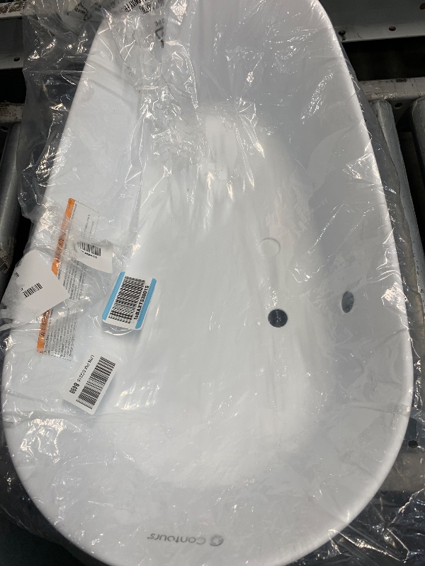 Photo 1 of ***MISSING CUSHION AND PLUG***Contours Oasis 4 in 1 Comfort Cushion Baby Bathtub, Portable Infant Bath Seat, Supportive for Newborns and Toddlers 0-24 Months, Grow with Me Design, Quick Dry Mesh Pad, Easy to Clean, Blue/White