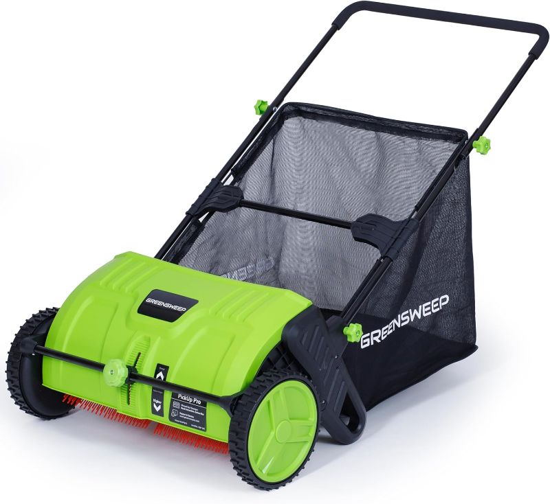 Photo 1 of (USED/FAIR) Pickup Pro 2 Leaf & Lawn Sweeper – Push Powered Garden Sweeper for Grass Clippings, Leaves & Debris – Manual Push Yard Sweeper with Height Adjustment & Large Collection Hopper
