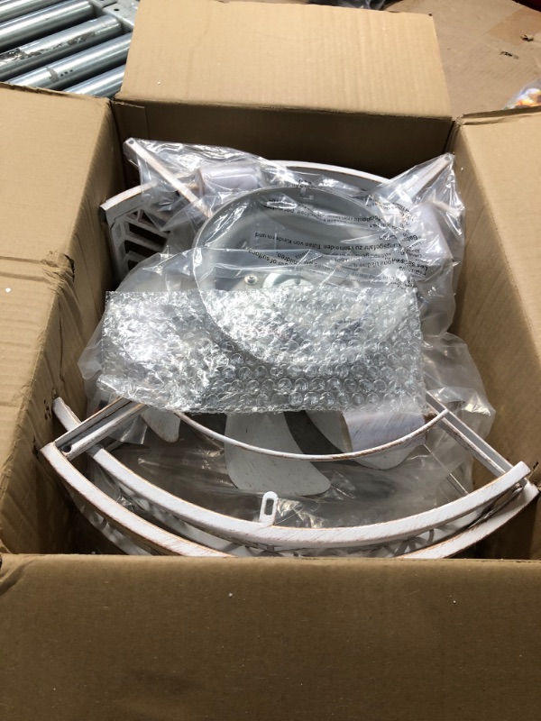 Photo 1 of ***(MINOR DAMAGE/ MISSING PARTS)***
LEDIARY 20" Caged Ceiling Fan with Light, Small Flush Mount Ceiling Fan with App&Remote, Low Profile Bladeless Ceiling Fan Light Fixture 6 Speed, Reversible and Quiet Motor-White Gold