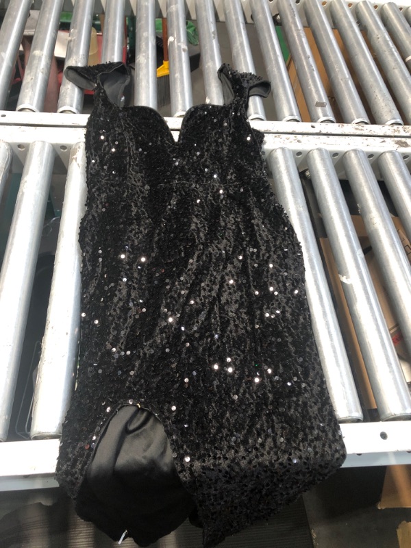 Photo 1 of **STOCK PHOT FOR REFERENCE ONLY**REFER TO PHOTO**
VFSHOW Womens Elegant Ruffle One Shoulder Beaded Strap Wedding Formal Maxi Dress 2023 Ruched Slit Cocktail Evening Sparkly Long Gown (Black, Medium) 3119 BLK M