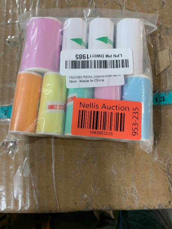 Photo 1 of 9 Rolls Mini Thermal Sticker Paper for Phomemo M02/T02 Mini Printer, Thermal Printer Paper with 57x25mm, Mini Thermal Printer Sticker Paper for Photo Journal Notes Memo