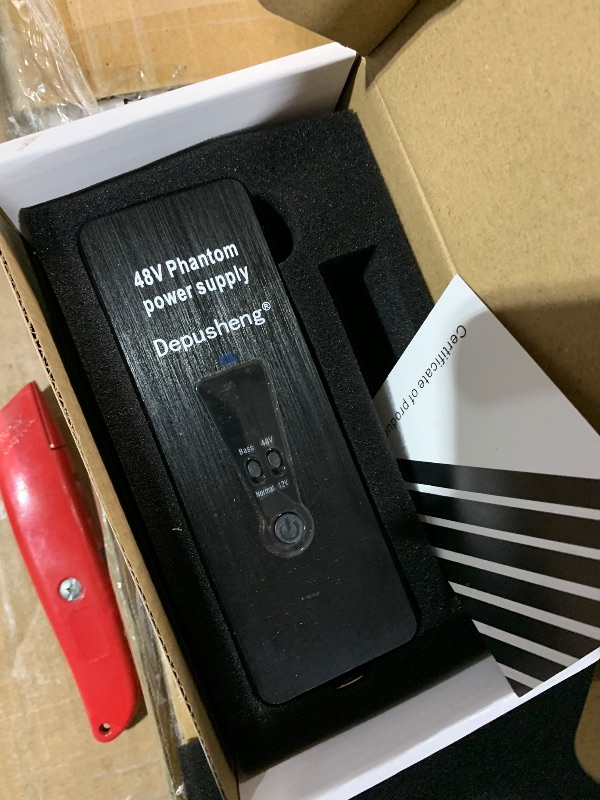 Photo 1 of (PARTIAL SET) Depusheng Phantom Power Supply 48V/12V Switch, Rechargeable Portable Phantom Power for Condenser/Interview Shotgun Microphone, Audio Interface, Recording Studios, Up to 40h Working Time