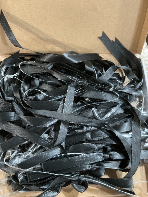 Photo 1 of 5x7 Inch Black Satin Ribbon Twist Tie Bows for Gift Wrapping - 50 Counts