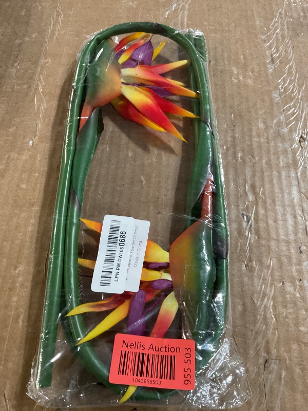 Photo 1 of 3 Pcs Large Bird of Paradise 29" Permanent Strelitzia, Imitating Tropical Plants, Flower Part Made of Soft Rubber PU, Artificial Plants for Home Office, Stem 0.3" (Orange)