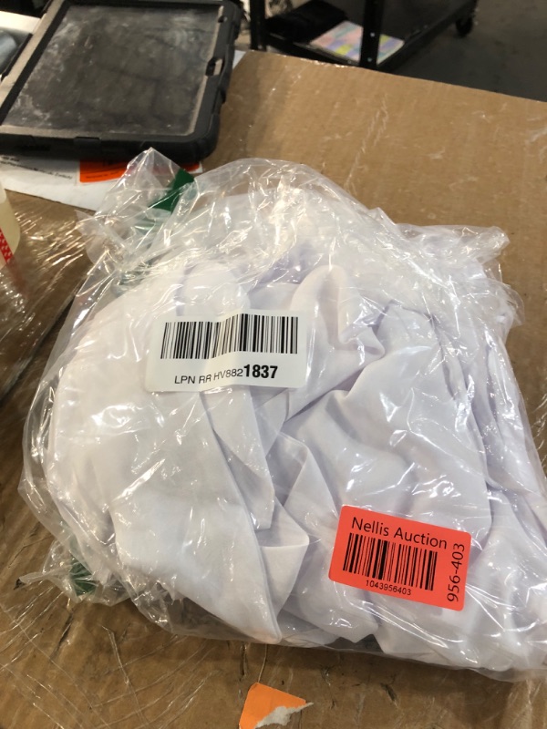 Photo 1 of (XL) (BAGGED) (USED/FAIR) Womens Cocktail Dress Short Sleeve Deep V-Neck Tie Waist Mini Dress White XL