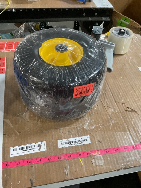 Photo 1 of (2-Pack) 10-Inch Solid Rubber Tire Wheels - Replacement 4.10/3.50-4" Tires and Wheels Flat Free with 5/8" Axle Bore Hole Bearings, 2.17" Offset Hub -Perfect for Hand Truck, Wheelbarrow, Gorilla Carts