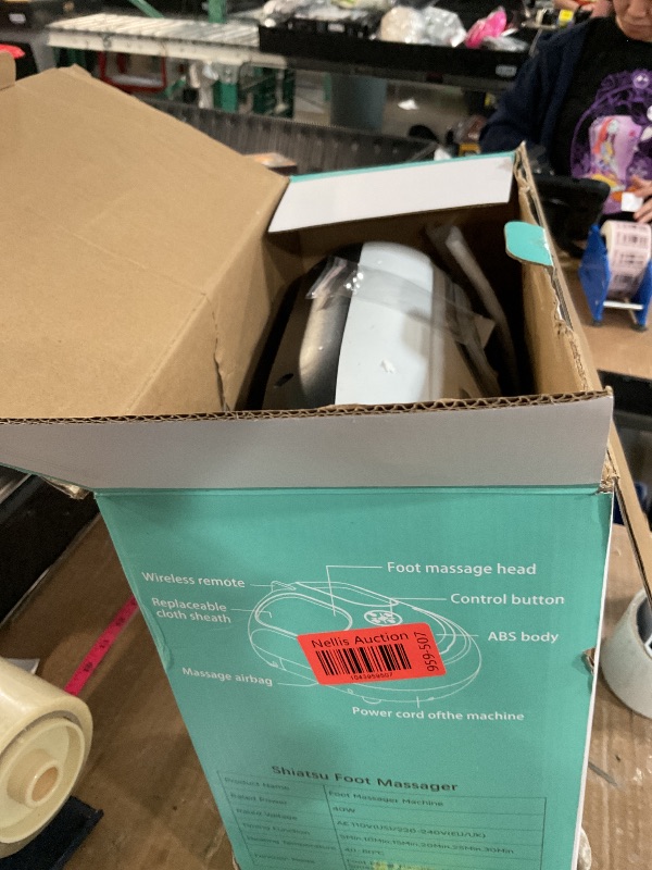 Photo 1 of (MISSING POWER CORD & REMOTE) (PARTS) Wedpun Foot Massager with Heat Shiatsu Foot Massager with Remote Deep Relief for Tired Muscles Electric Feet Massage Machine for Home and Office Gifts for Mom Dad White