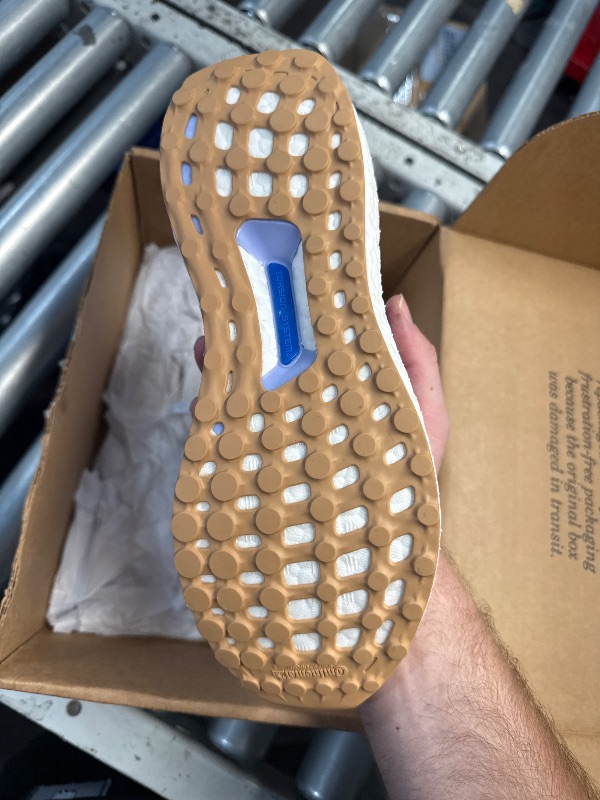 Photo 1 of (SIZE 9) (STAINED) adidas Women's Ultraboost 1.0 Sneaker, White/Blue Burst/Blue, 9