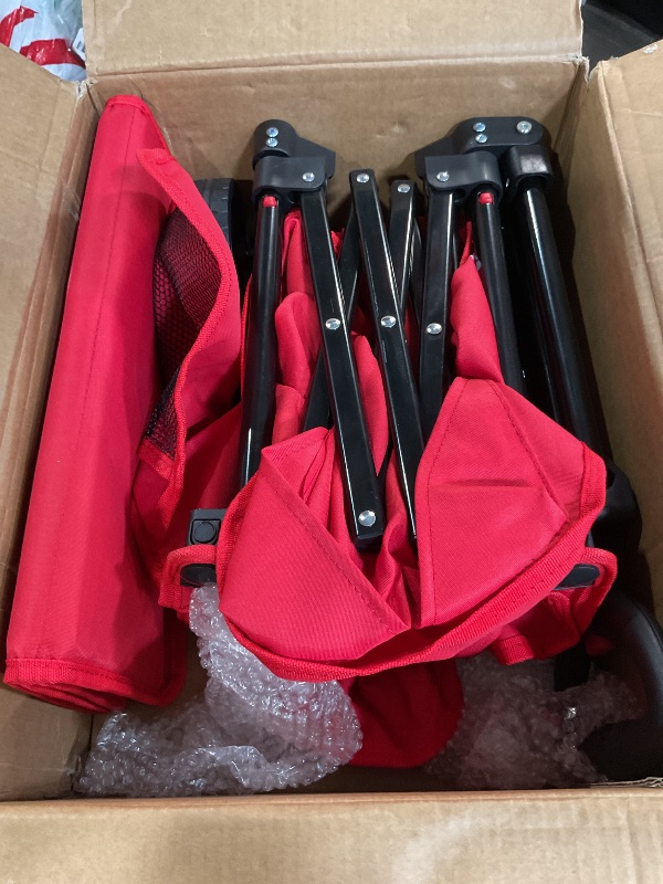 Photo 1 of (Missing 2 wheels) AMADA HOMEFURNISHING Wagon Cart Foldable, Collapsible Wagon Cart with 360 LBS Max Load & Expandable Storage, 90L Foldable Grocery Cart