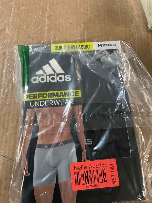 Photo 1 of adidas Microfiber, Performance Boxer Briefs Underwear Pack for Men, Black/Light Onix Grey/P, Medium