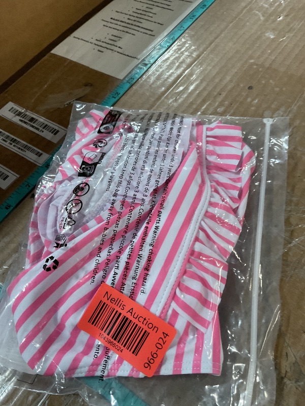 Photo 1 of ALISISTER Toddler Little Girl Swimsuit 3T Striped Bathing Suit One Piece Ruffle Swimwear Backless Summer Beach Tankini Pink