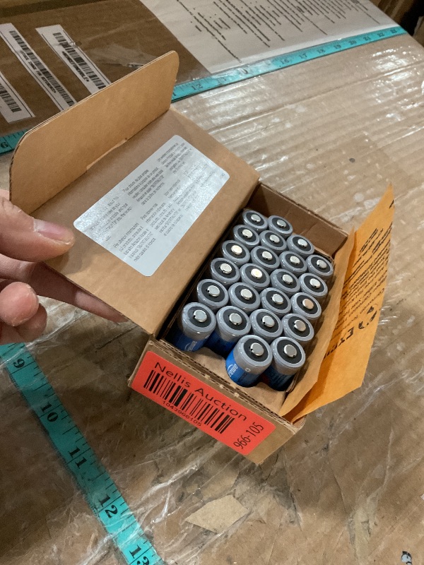Photo 1 of Amazon Basics 24-Pack Non-Rechargeable CR123A Lithium Batteries, 3 Volt, Up to 10-Year Shelf Life