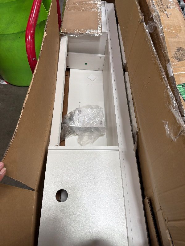 Photo 1 of **PARTIALLY BUILT, see pics** 70 Inch Fireplace TV Stand with 36 Inch Electric Fireplace, 12 Colors LED Lights, 750W/1500W for Max 80 Inch TV, 2 Tier Storage 2 Door Cabinet