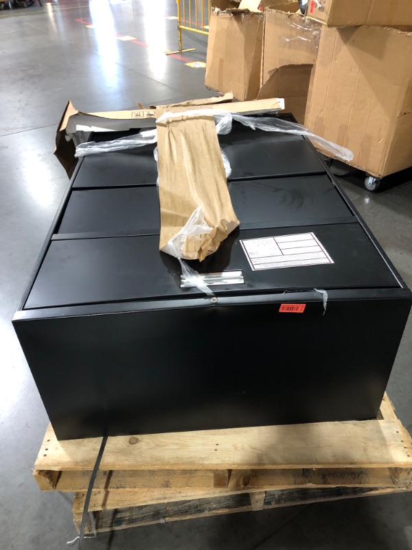 Photo 1 of *** TRUCK/TRAILER PICKUP ONLY***
HON 4 Drawer Lateral File Cabinet with Lock, Metal Filing Cabinets for Offices, Adjustable Hangrails for A4, Legal, Letter Files, 18" Deep, Black