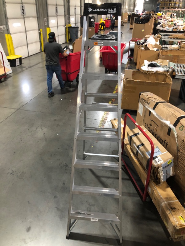 Photo 1 of ***BOTTOM STEP DAMAGED ***
Louisville Ladder 8-Foot Aluminum Step Ladder, 300-Pound Load Capacity, Type IA, AS3008
