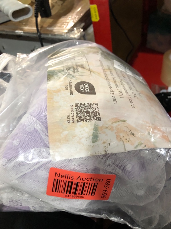 Photo 1 of ***PARTIAL SET - PRICE ADJUSTED***
MYSKY HOME Light Blocking Lilac Curtains White Sheer Pom Pom Kids Room Decor Drapes for Living Room 95 Inches Long Double Layer Curtains for Sliding Door Grommet Window Panels Set of 2 52" x 95"