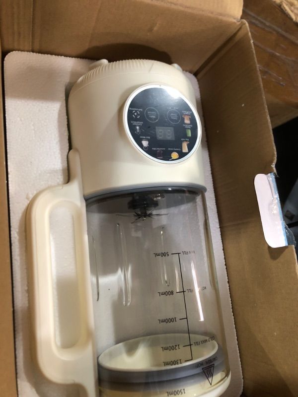 Photo 1 of ***MISSING PARTS***
8-in-1 Nut Milk Maker Machine, 50oz Glass Soy Almond Oat Milk Maker with 20 Blades, Delay Timer, Constant Temperature, Self-Cleaning, Overheat Protection, Recipe Included