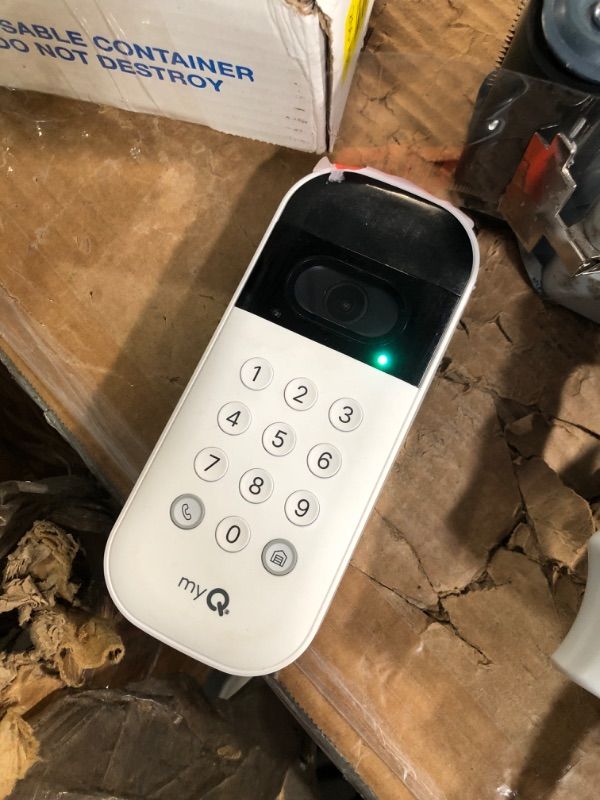Photo 1 of ***MISSING PARTS***
myQ Smart Garage Door Video Keypad with Wide-Angle Camera,Customizable PIN Codes,and Smartphone Control–Take Charge of Your Garage Access Works with Chamberlain, LiftMaster and Craftsman openers,White