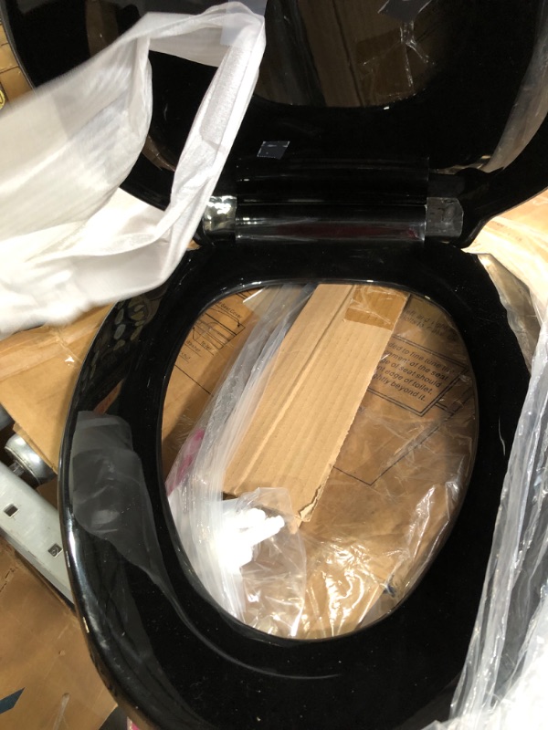 Photo 1 of (please see all images) Renovators Supply Manufacturing Black Plastic Soft Close Elongated Toilet Seat Quiet-Close Lid