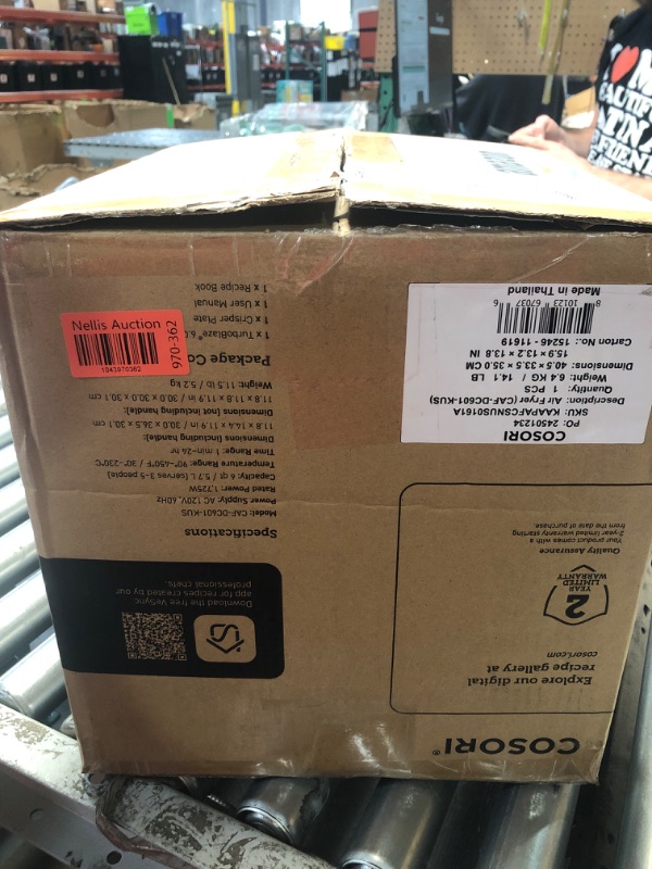 Photo 1 of (used)(damaged) (please see all images) COSORI Air Fryer 9-in-1, Compact & Large 6-Qt, Fast Turbo Modes, 90–450°F Precise Heat for Even Results, up to 95% Less Oil*