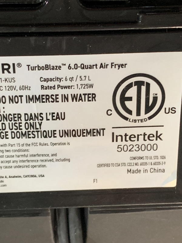 Photo 1 of (used)(damaged) (please see all images) COSORI Air Fryer 9-in-1, Compact & Large 6-Qt, Fast Turbo Modes, 90–450°F Precise Heat for Even Results, up to 95% Less Oil*