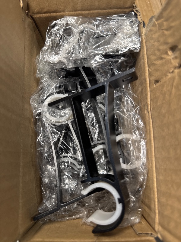 Photo 1 of (PARTIAL SET) (USED/FAIR) KOLAKO Curtain Rod Bracket, Black Rod Holders Hooks Heavy Duty Brackets 1 Inch for Wall Drapery Rod Support Hangers, Set of 16