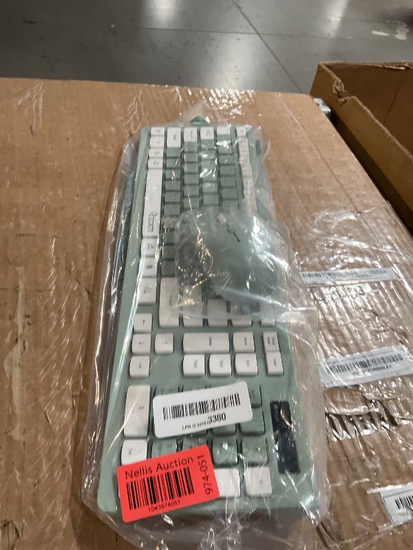 Photo 1 of Wireless Keyboard and Mouse Combo, Full-Sized Wireless Keyboard and Adjustable DPI Mouse, 2.4GHz USB Receiver, Wireless Keyboard and Mouse for PC, Windows, MAC, Desktop, Laptop (Avocado Green)