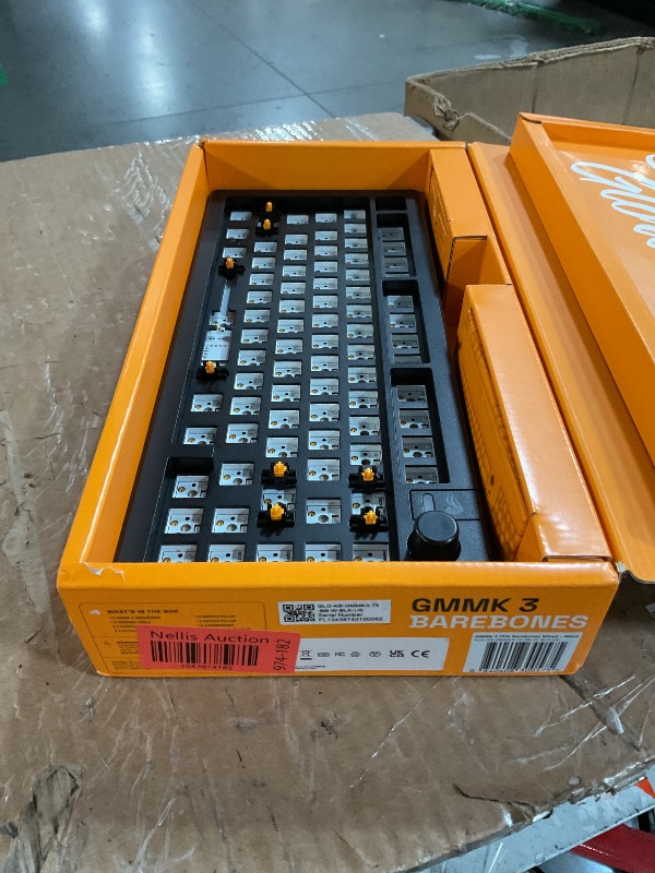 Photo 1 of ***(MISSING KEYS)***Glorious Gaming - GMMK 3 Barebones Custom Gaming Keyboard Kit with Knob, 75% Mechanical Keyboard, Modular Gasket System, Hotswappable MX, Sound Dampening Foam, Aluminum Switch Plate (Black)