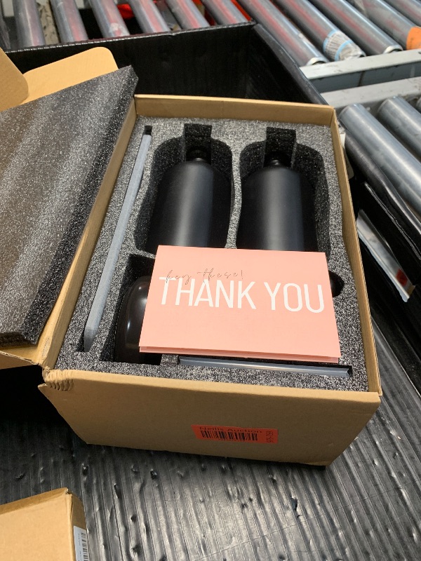 Photo 1 of [Luxury] Kitchen Soap Dispenser Set - 16OZ Black Glass Bottle, Stainless Steel Pump, Instant Dry Tray, Waterproof Labels, Non-Slip Silicone Pad, and Dish Brush | Upgrade for Your Kitchen and Bathroom