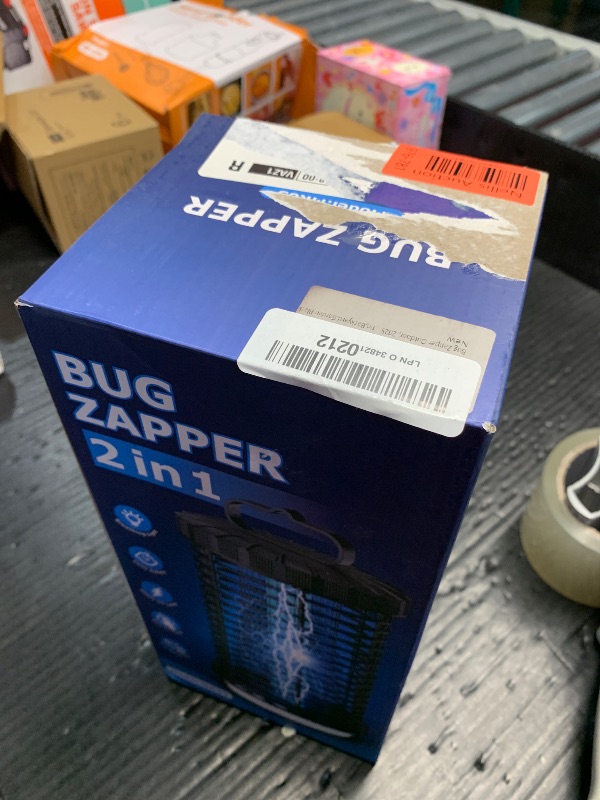 Photo 1 of Bug Zapper Outdoor, 2025 Upgraded 3 in 1 Rechargeable Bug Zapper with 5000mAh Battery & LED Night Light, 4000V Cordless Waterproof Mosquito Zapper for Outside,Patio,Backyard,Garden Black