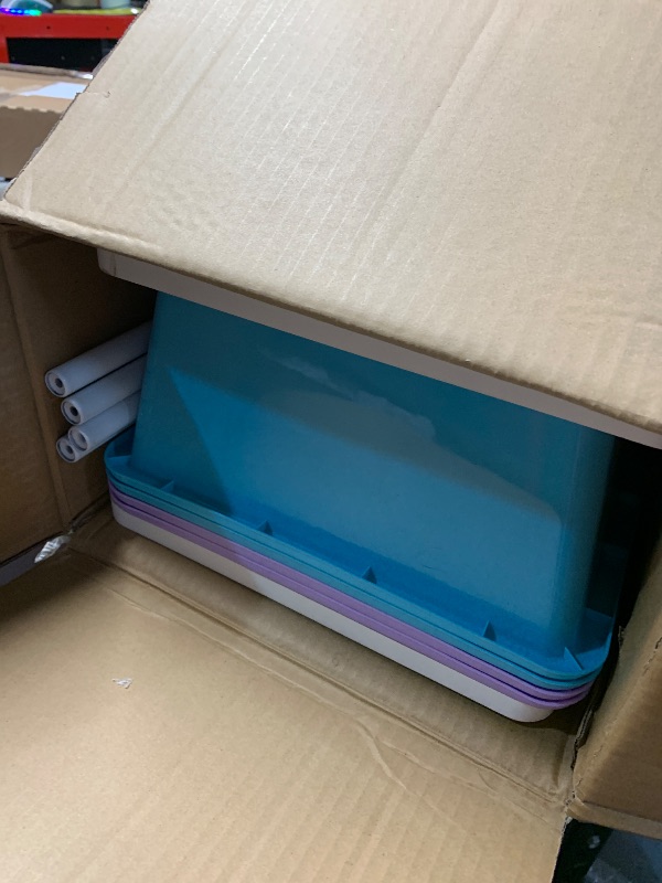 Photo 1 of (FOR PARTS) Humble Crew Toy Storage Organizer, White/Pink/Purple/Turquoise 34x11x31 inches,12x9x6 inches,16x12x6 inches