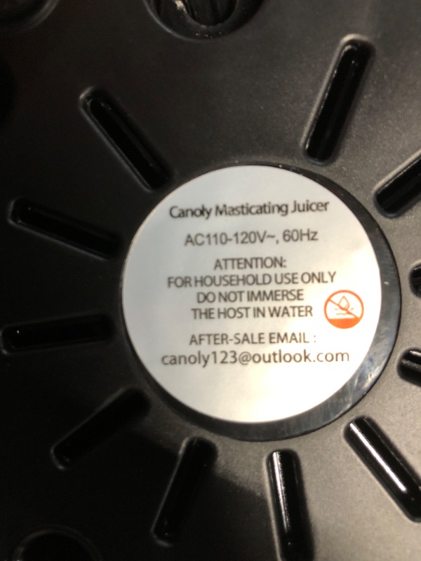 Photo 1 of Cold Press Juicer, 5.4" Wide Feed Chute Juice Extractor Machine with 400W, High Juice Yield, Slow Masticating Juicer for Whole Vegetables & Fruits, Black